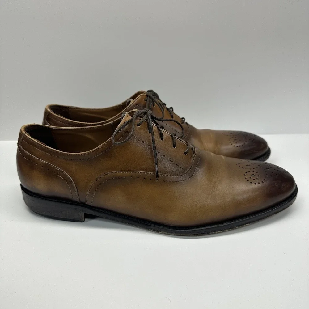 Bruno Magli Mens Italy Brown Arno Oxford Leather Dress Shoes Sz US 11 M‎